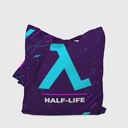 Сумка-шопер Символ Half-Life в неоновых цветах на темном фоне, цвет: 3D-принт