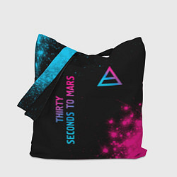 Сумка-шопер Thirty Seconds to Mars Neon Gradient, цвет: 3D-принт