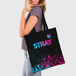 Сумка-шопер Stray - neon gradient logo, цвет: 3D-принт — фото 2