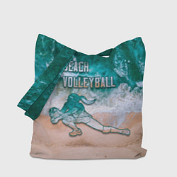 Сумка-шопер Beach volleyball ocean theme, цвет: 3D-принт