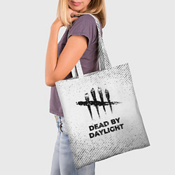 Сумка-шопер Dead by Daylight с потертостями на светлом фоне, цвет: 3D-принт — фото 2