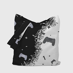 Сумка-шопер Джойстики чёрно-белые, цвет: 3D-принт