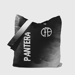 Сумка-шоппер Pantera glitch на темном фоне: символ и надпись ве