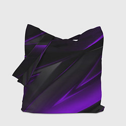 Сумка-шопер Черно-фиолетовая геометрическая абстракция, цвет: 3D-принт