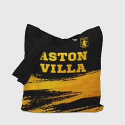 Сумка-шопер Aston Villa - gold gradient: символ сверху, цвет: 3D-принт