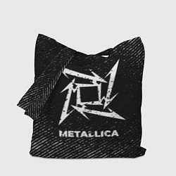 Сумка-шоппер Metallica с потертостями на темном фоне