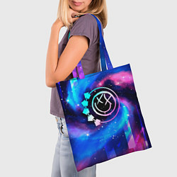 Сумка-шопер Blink 182 неоновый космос, цвет: 3D-принт — фото 2