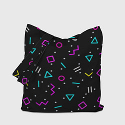 Сумка-шоппер Colored neon geometric shapes