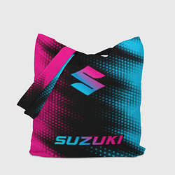 Сумка-шоппер Suzuki - neon gradient: символ сверху надпись сниз