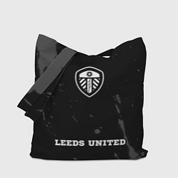 Сумка-шоппер Leeds United sport на темном фоне: символ сверху н