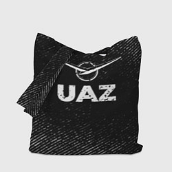 Сумка-шопер UAZ с потертостями на темном фоне, цвет: 3D-принт