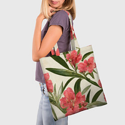 Сумка-шопер Олеандр Элегантные цветы, цвет: 3D-принт — фото 2