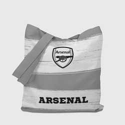 Сумка-шопер Arsenal sport на светлом фоне: символ, надпись, цвет: 3D-принт