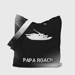 Сумка-шоппер Papa Roach glitch на темном фоне: символ, надпись