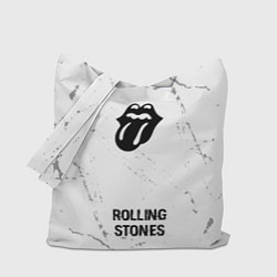 Сумка-шопер Rolling Stones glitch на светлом фоне: символ, над, цвет: 3D-принт