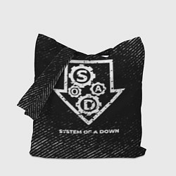 Сумка-шоппер System of a Down с потертостями на темном фоне