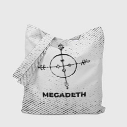 Сумка-шопер Megadeth с потертостями на светлом фоне, цвет: 3D-принт