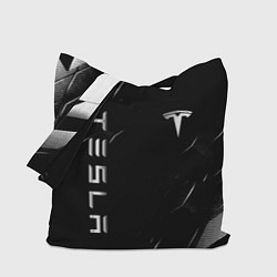 Сумка-шопер Тесла - Черная абстракция, цвет: 3D-принт