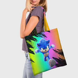 Сумка-шопер Sonic neon, цвет: 3D-принт — фото 2