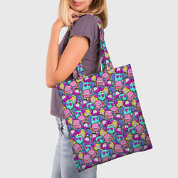 Сумка-шопер Человечки с наушниками, цвет: 3D-принт — фото 2