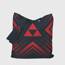 Сумка-шопер Красный символ Zelda на темном фоне со стрелками, цвет: 3D-принт