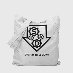 Сумка-шопер System of a Down glitch на светлом фоне, цвет: 3D-принт