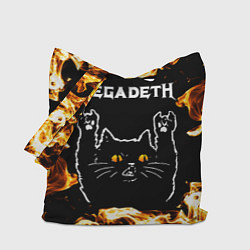 Сумка-шоппер Megadeth рок кот и огонь