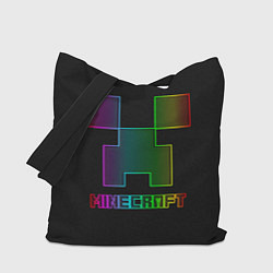 Сумка-шопер Minecraft logo neon, цвет: 3D-принт