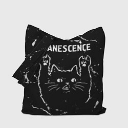 Сумка-шоппер Группа Evanescence и рок кот