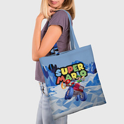 Сумка-шопер Марио и Луиджи гонщики - Super Mario, цвет: 3D-принт — фото 2