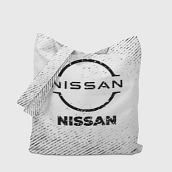 Сумка-шоппер Nissan с потертостями на светлом фоне