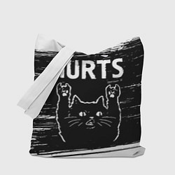 Сумка-шопер Группа Hurts и рок кот, цвет: 3D-принт