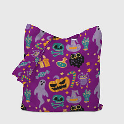 Сумка-шопер Happy Halloween - holiday pattern, цвет: 3D-принт