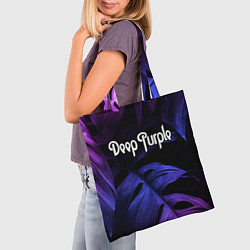 Сумка-шопер Deep Purple neon monstera, цвет: 3D-принт — фото 2