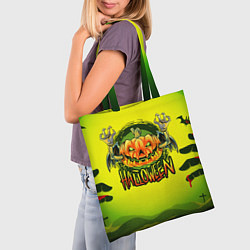 Сумка-шопер Тыква - зомби хэллоуин, цвет: 3D-принт — фото 2