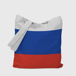 Сумка-шопер Триколор - флаг России плетёный, цвет: 3D-принт
