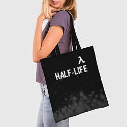 Сумка-шопер Half-Life glitch на темном фоне: символ сверху, цвет: 3D-принт — фото 2
