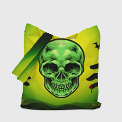 Сумка-шопер Зеленый череп, цвет: 3D-принт