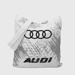 Сумка-шопер Audi speed шины на светлом: символ, надпись, цвет: 3D-принт