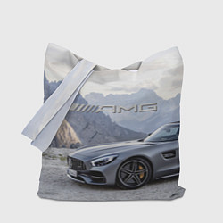 Сумка-шопер Mercedes AMG V8 Biturbo cabriolet - mountains, цвет: 3D-принт