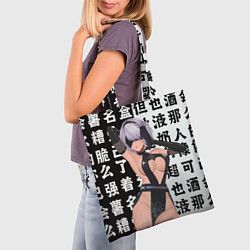Сумка-шопер 2b в шикарном платье - Nier automata, цвет: 3D-принт — фото 2