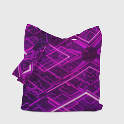 Сумка-шоппер Абстрактные геометрические фиолетовые объекты