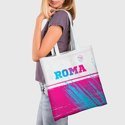 Сумка-шопер Roma neon gradient style: символ сверху, цвет: 3D-принт — фото 2