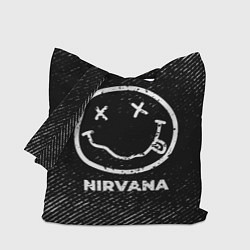 Сумка-шоппер Nirvana с потертостями на темном фоне