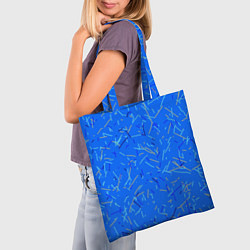 Сумка-шопер Особый Сине-голубой абстрактный, цвет: 3D-принт — фото 2
