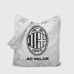 Сумка-шопер AC Milan с потертостями на светлом фоне, цвет: 3D-принт