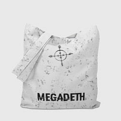 Сумка-шоппер Megadeth glitch на светлом фоне: символ, надпись