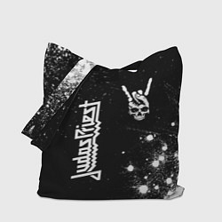 Сумка-шоппер Judas Priest и рок символ на темном фоне