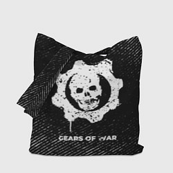 Сумка-шопер Gears of War с потертостями на темном фоне, цвет: 3D-принт
