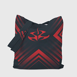 Сумка-шопер Красный символ Hitman на темном фоне со стрелками, цвет: 3D-принт